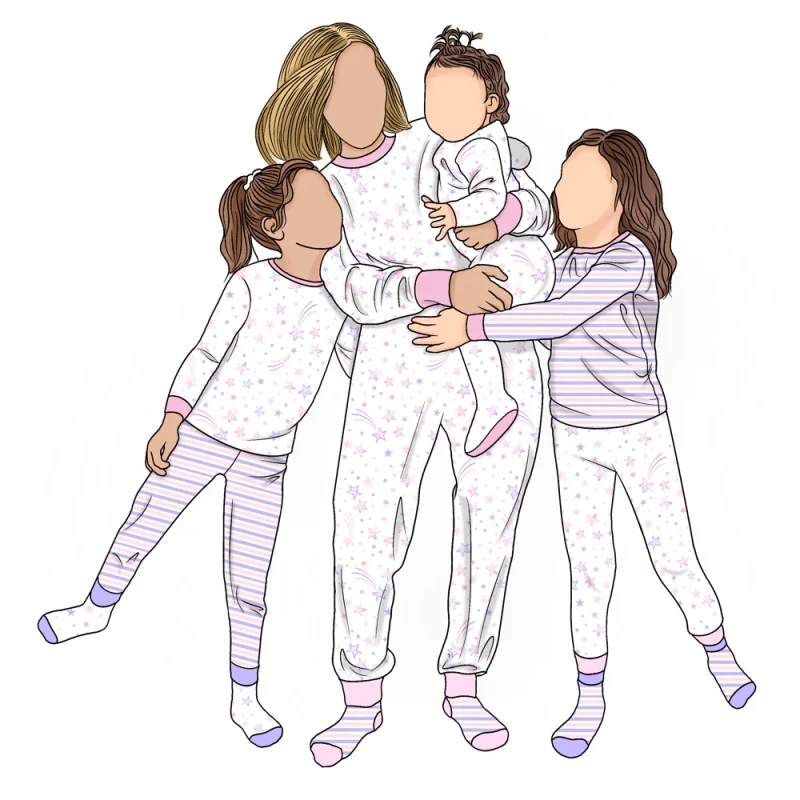 3pcs Customized Long Sleeve Tops and Pant Mommy and Me Matching Outfits Family Matching Pajamas Sets