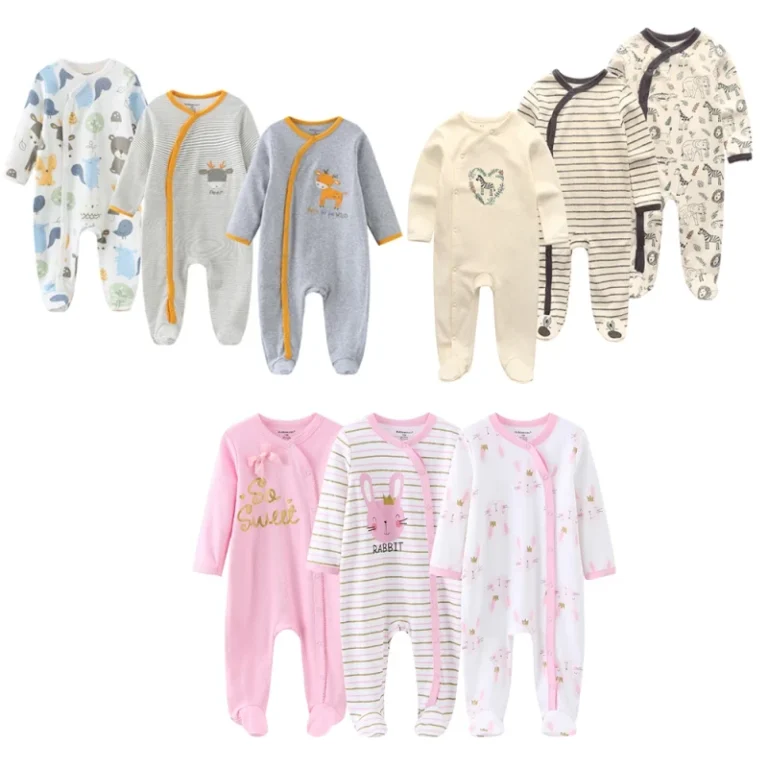 3pcs-ODM-Baby-Romper-Pajamas-Bodysuits-Infant-Sleeper-Summer-Sleepsuit-Clothing-with-Snap-Button-Closure-11-Models-Available