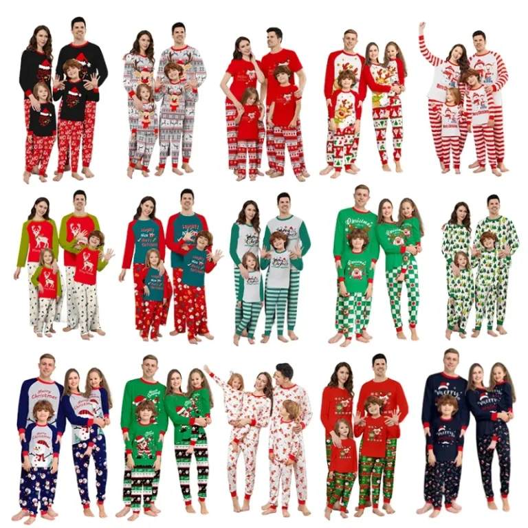 5XL-Family-Matching-Christmas-Pajamas-Set-Plus-Size-Thermal-Sleepwear-Polyester-Cotton-Blend-Casual-Home-Fashion-All-Season-Long