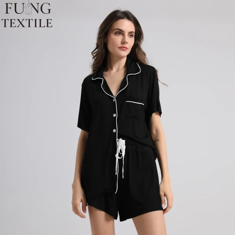 6058-Custom-Loose-Luxury-Solid-Shorts-Pajamas-for-Women