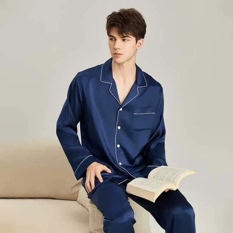 6A-Grade-100-Mulberry-Pure-Silk-Mens-Sleepwear-2-Pieces-100-Mulberry-Silk-Pajamas-Set-Men
