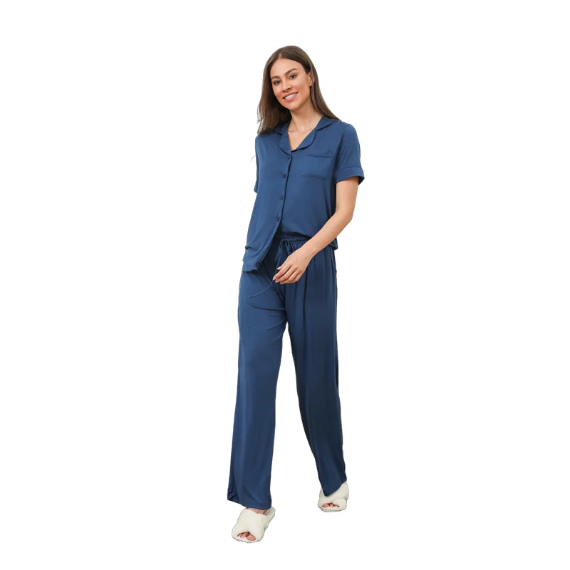 8006 Sleepwear Modal Pajamas Set Pijamas Woman 2 Ses High Quality Nightwear Lounge Set Night Dresses for Girls