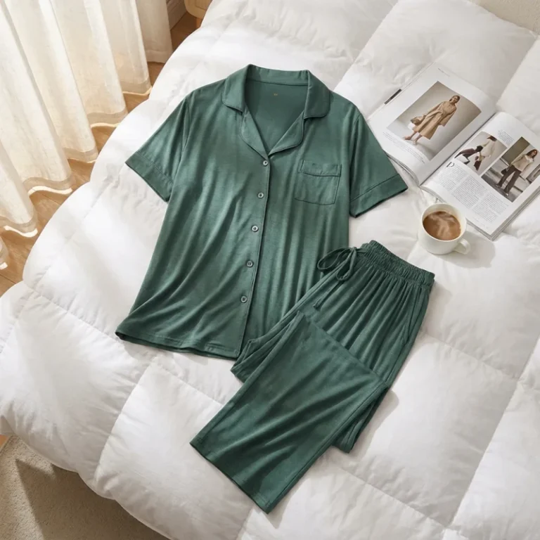 8006-Womens-Modal-Night-Suit-Short-Sleeve-Long-Pants-Skin-Friendly-95-Viscose-Spandex-Loungewear