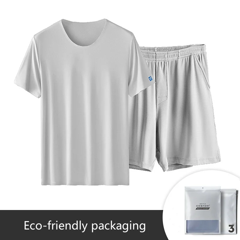80S Men's Printed Knitted Modal Seamless Short Sleeve Tee Solid O neck Breathable Quick Dry Casual 180g Pockets