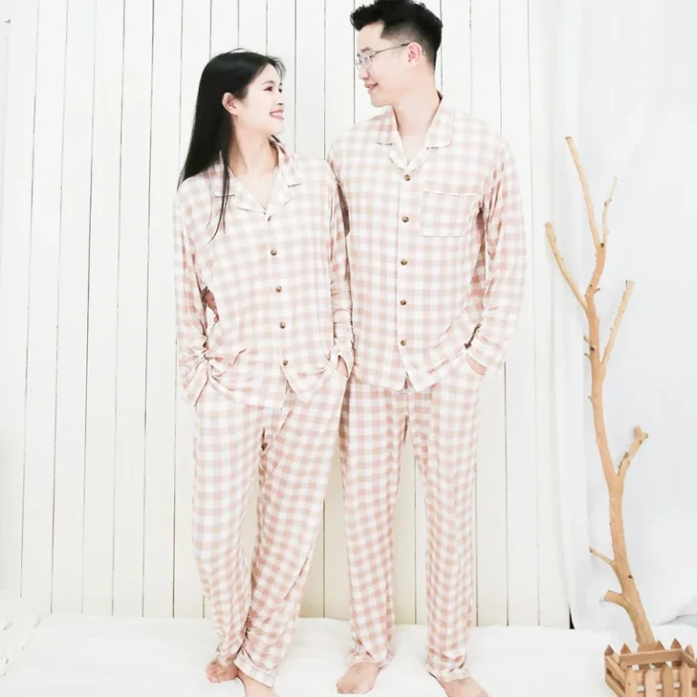 95-Bamboo-Viscose-Night-Dress-with-Buttons-for-Home-Use-Breathable-Mens-Sleepwear-Set
