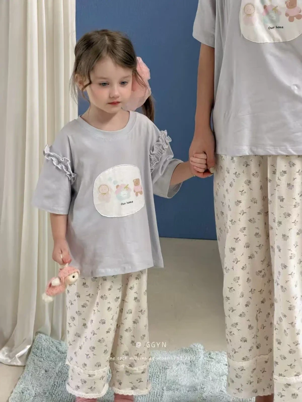 95-Cotton-5-Spandex-Family-Matching-Pajamas-Customizable-Colors-Kids-Sleepwear-Set-Children-Teenager-Loungewear-OEM