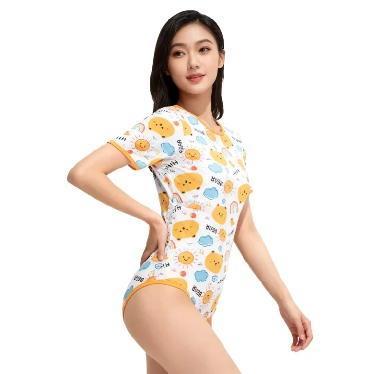 95Cotton-5spandex-Adult-Printed-Sun-Bodysuit-Adult-Onesie-ABDL-Romper-with-Short-Sleeve-Snaps-Crotch-for-Women-for-Pajama