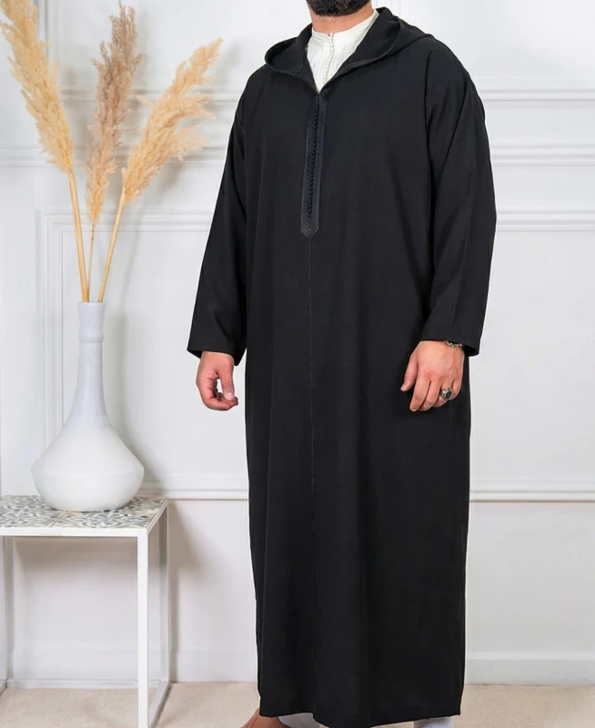 Abaya Jellaba Men Islam Kameez Thobe Arab Men's Hooded Shirt Muslim Robe Long Sleeves Galabia Musulamne Boubou Men Dress