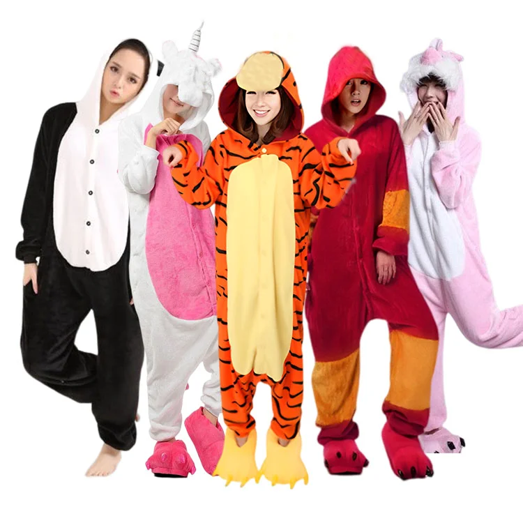 Adult Monkey Stitch Pajamas Flannel Plush Onesie Custom for Women 1 Piece Woven Printed
