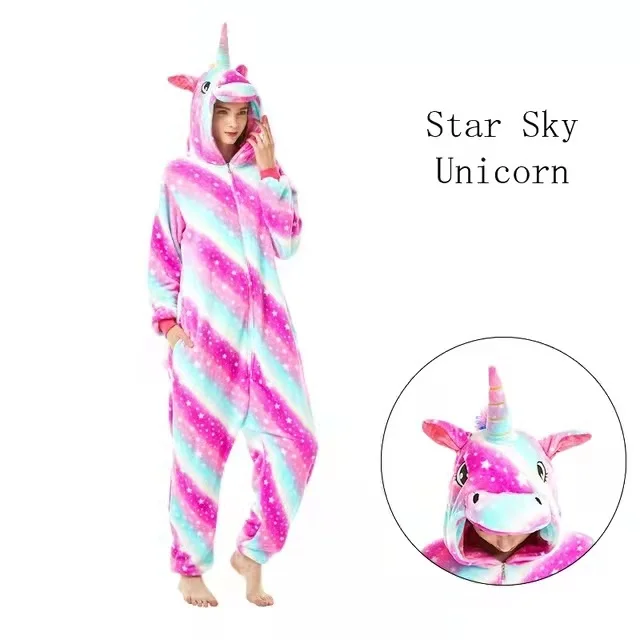 Adults Animal Onesie Panda Pajamas Set Sleepwear Women Kids Winter Unisex Costume Cartoon Flannel Totoro Pajamas
