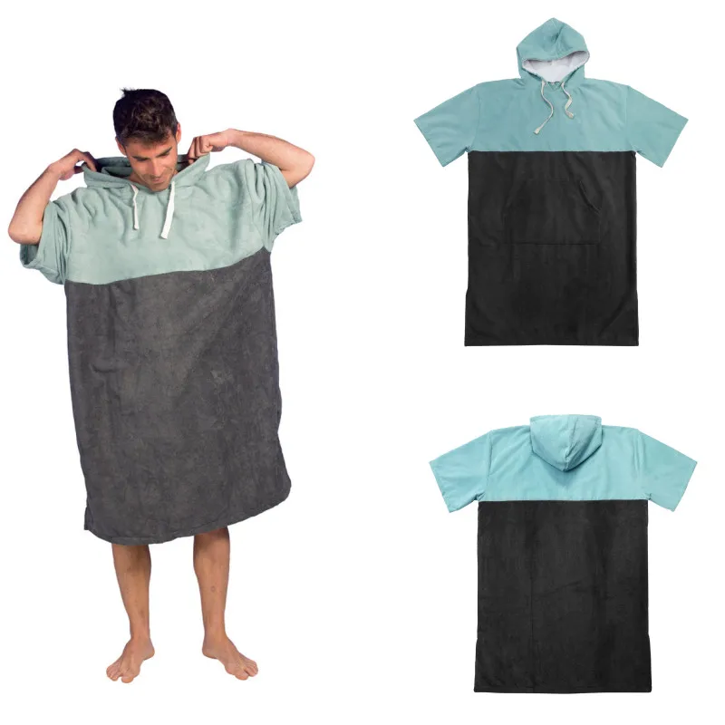 Adults Beach Surf Poncho Hooded Poncho Towel Super Absorbent Changing Poncho Sports with Hood for Adults Super Soft Rectangle