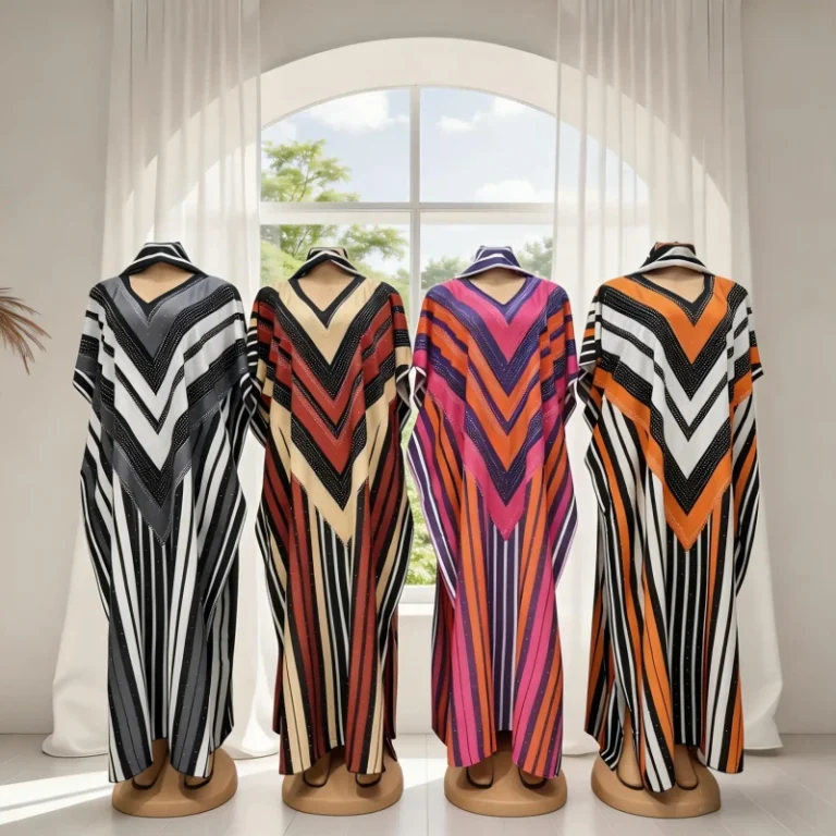African-Womens-Spring-Stylish-Fashion-V-Neck-Striped-Loose-Long-Dashiki-Dress