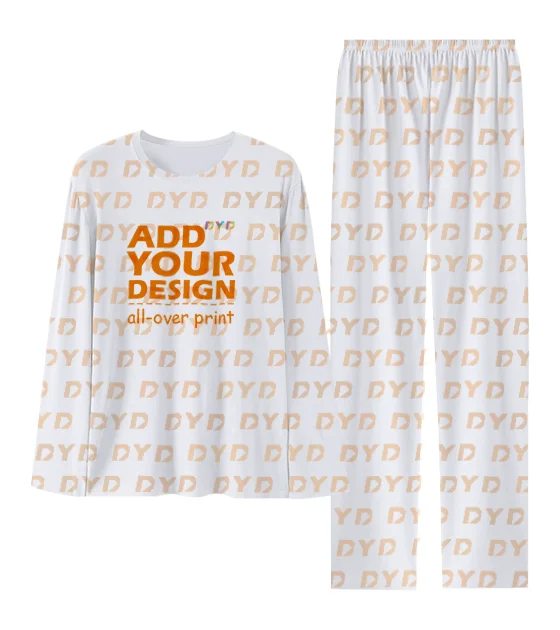 All Over Print Soft Warm Night Pyjamas Sleepwear Men Home Clothes Pajamas Set