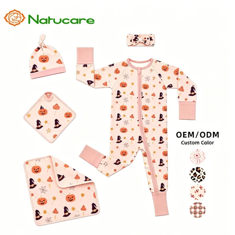 American-Style-Woven-Custom-Pattern-Bamboo-Pajamas-Boys-Girls-Printed-Soft-Baby-Romper-Cotton-Sleepers-Onesie-Halloween-Bodysuit