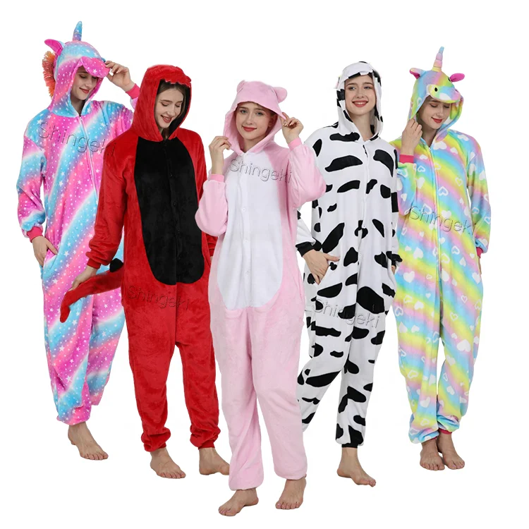 Animal-Mermaid-Stitch-Kigurumi-Adult-Pajamas-Plush-Flannel-Pyjamas-Custom-Plus-Size-Cartoon-Onesie-Pijamas