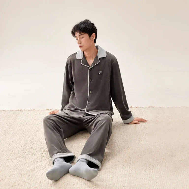 Anzhiban-Sea-Island-Casual-Thermal-Fleece-Pajamas-Autumn-and-Winter-Leisure-Breathable-Padded-Coral-Mens-Homewear