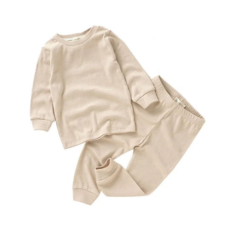 Apricot-Color-Spring-Summer-Organic-Cotton-Baby-Girls-Pajamas-Sets-Baby-Boys-Pajamas-Set