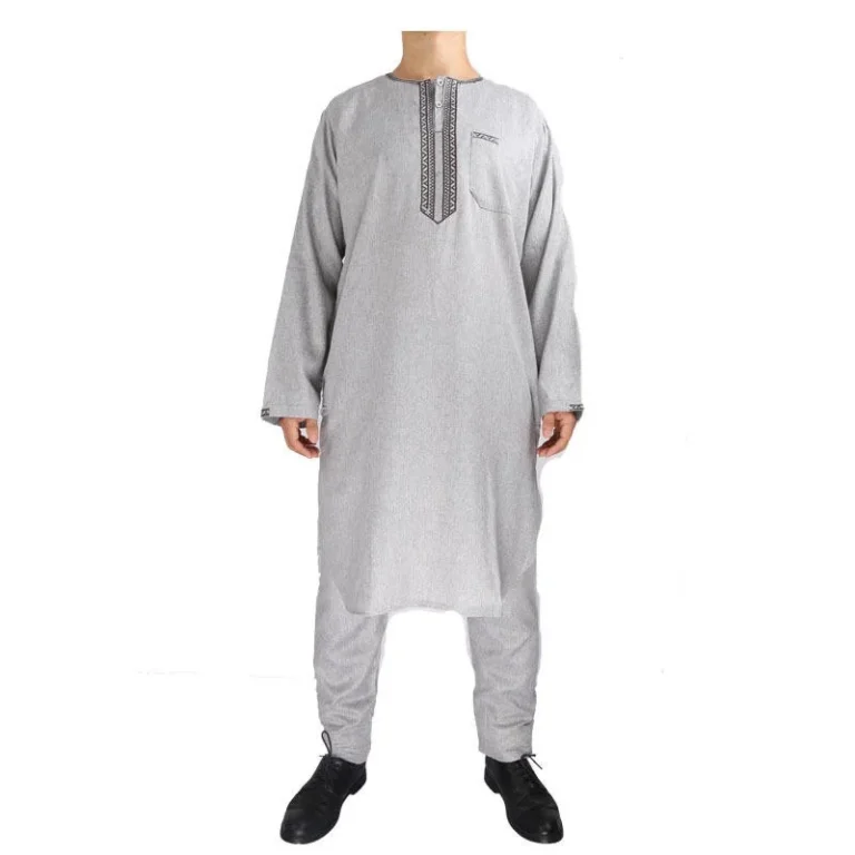 Arab-Long-Sleeve-2-Piece-Abaya-Robe-Mens-Kaftan-Pakistani-Muslim-Saudi-Arabia-Djellaba-Islamic-Clothing-Prayer-Robe-Afghanistan