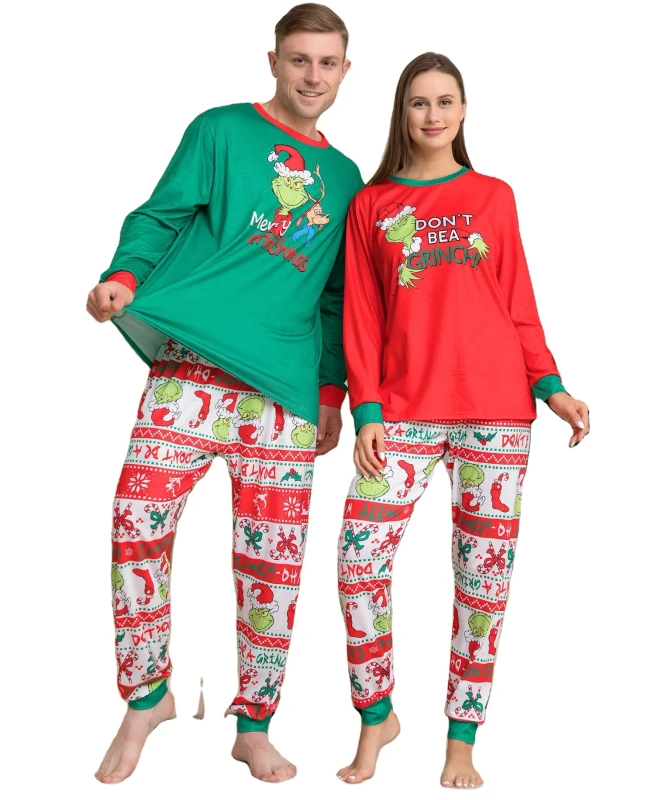 Autumn-2pcs-Matching-Christmas-Family-Pajama-Set-Women-Large-Size-Sleepwear