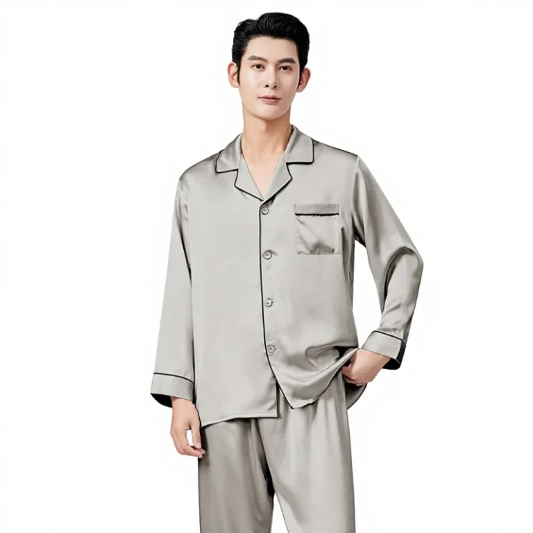 Autumn-Mens-100-Mulberry-Silk-Breathable-Solid-Pajamas-Loungewear-Set-19-Momme