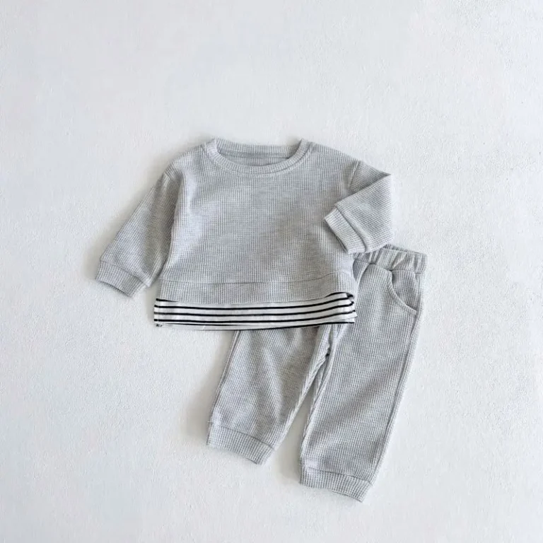 Autumn-Newborn-Cute-Solid-Color-Top-Infant-Fashion-Cotton-Clothing-Set-Baby-Unisex-Clothes