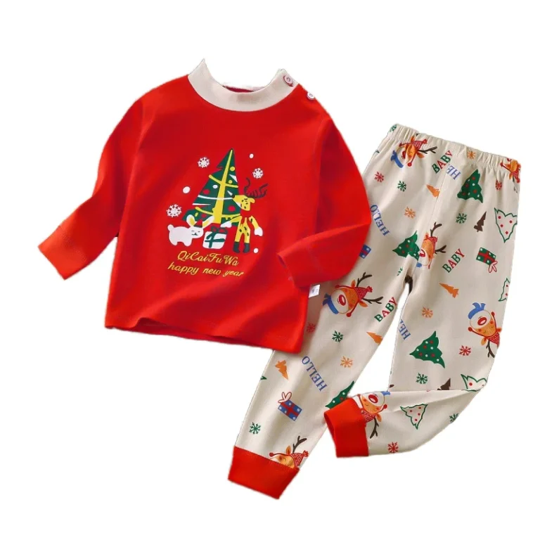 Autumn-Winter-100-Cotton-2pcs-Long-Sleeve-Pajamas-Cartoon-Baby-Clothes-Sets-for-Christmas-for-Little-Ones