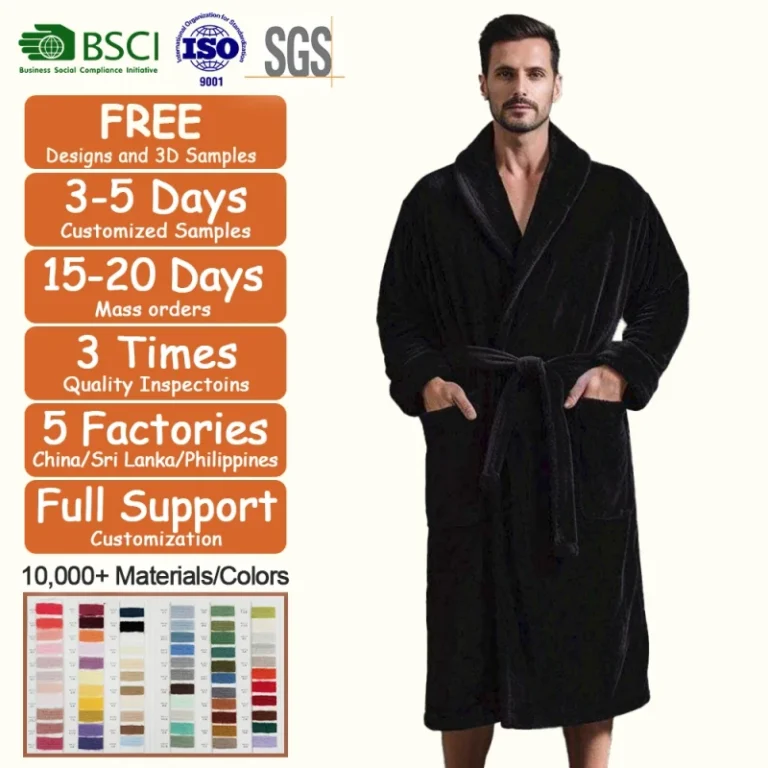 Autumn-and-Winter-Cotton-Soft-Solid-Black-Coral-Fleece-Pajamas-Plus-Size-High-Quality-Warm-Mens-Bath-Robe