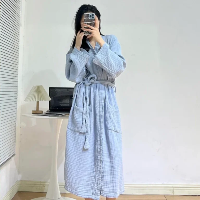 BODHANA-Three-Layer-Organic-Gauze-Cotton-Muslin-Kimono-Robes-Custom-Logo-Gauze-Womens-Bathrobe-for-Hotel-Spa