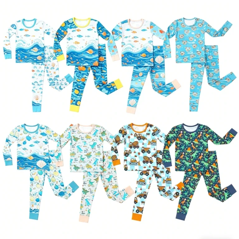 Baby-Bamboo-Casual-Pajama-Set-2pcs-Long-Sleeve-Breathable-Quick-Dry-Unisex-Kids-Clothing