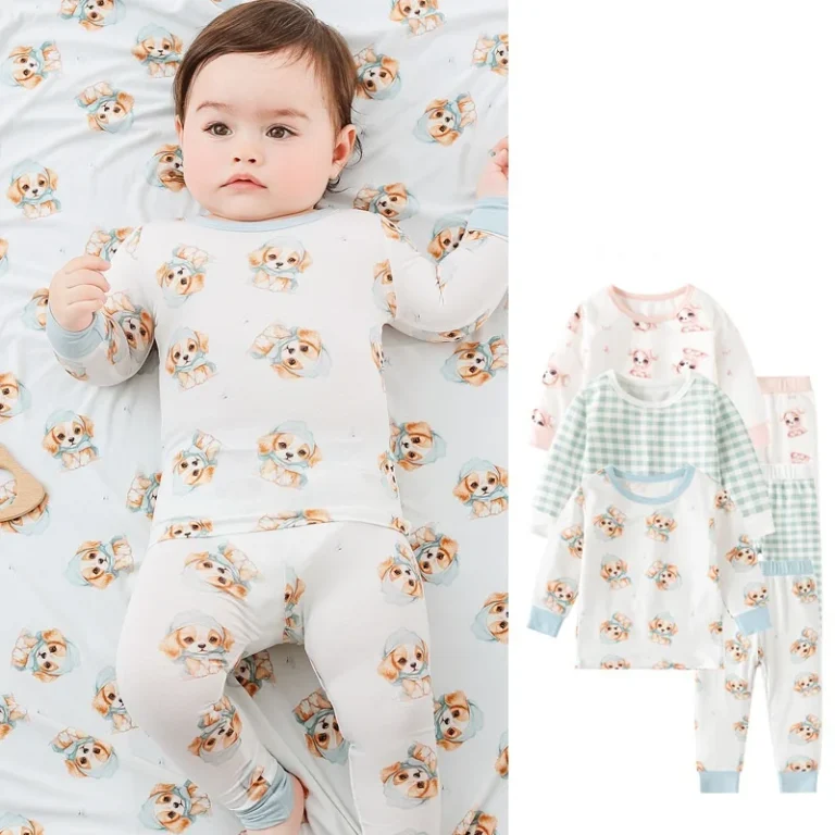 Baby-Casual-Bamboo-Pajamas-Set-Infant-Loungewear-Two-Piece-Clothes-Long-Sleeve-Tops-Pants-Active-Digital-Print
