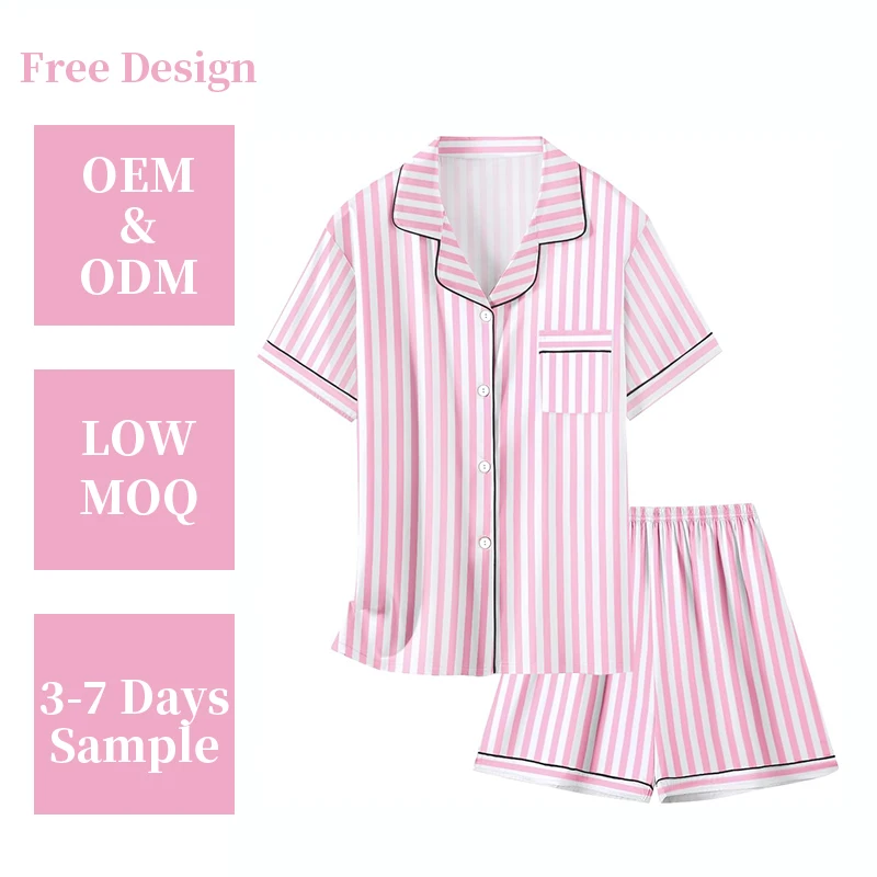 Baby Cotton Pajama Set 2pcs Turn down Collar Stripes Pajamas for Kids Soft Girls' Cotton Pajamas Children Home Wear