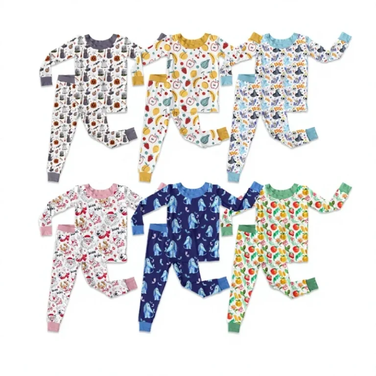 Baby-High-Quality-Childrens-Bamboo-Pajamas-Set-Smooth-Unisex-Cartoon-Print-Breathable-Casual-Loungewear-2-Piece-for-Daily-Use