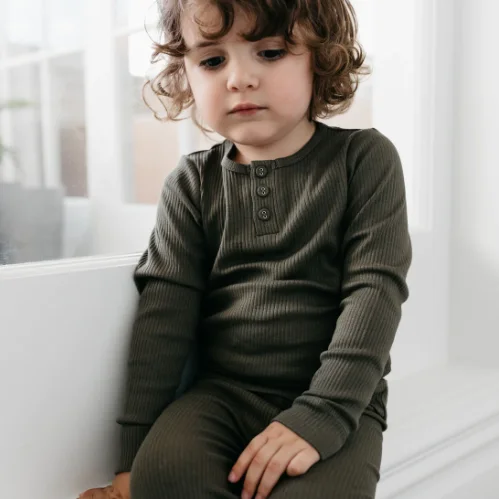 Baby-Kids-Ribbed-Cotton-Cozy-Long-Sleeves-and-Pants-Pajamas-Boys-Girls-Autumn-Clothing-Sets-2-Pieces-Sleepwear-Outfits