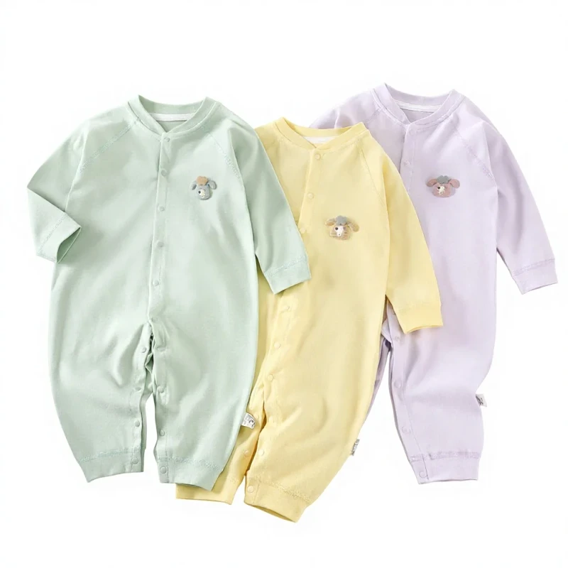 Baby One Piece Romper Pure Cotton Newborns Spring Autumn Winter Seamless Boneless Base Layer Underwear Pajamas Outerwear Unisex