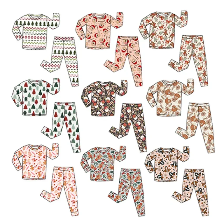 Baby-Pajama-Set-Bamboo-Material-Sleepwear-Children-Custom-Print-Comfortable-Fabric-Elastic-Waistband-Kids-Leisure-Wear