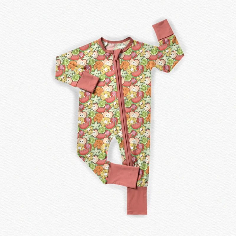 Baby Pajamas Halloween bamboo pajamas fabric print Baby Romper Zipper Onesie 220 gsm Bamboo character Pajamas