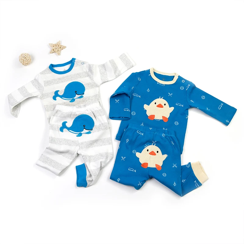 Baby Pajamas Sets Newborn Toddler Cute Cotton Custom Print Pajama Long Sleeve Baby Sleepwear and Pant Set