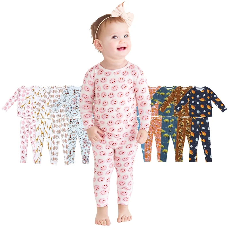 Baby Sleepwear Sets Bamboo Fiber Newborn Clothing Pajamas Relaxed Breathable Baby Clothing Sets