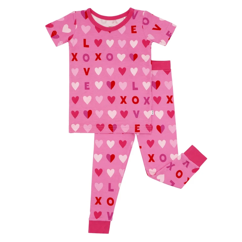 Baby and Kids Bamboo Spandex Material Tops and Pants New Design Baby Clothes Short Sleeve Long Pants Pajamas