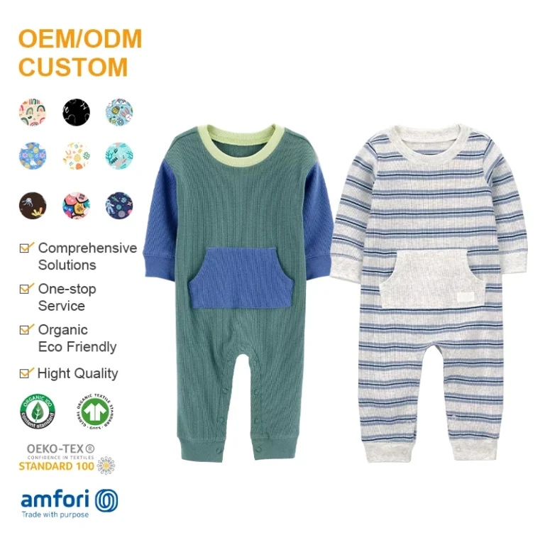 Bamboo-Cotton-Baby-Onesie-Baby-Boys-Thermal-Romper-Custom-Zip-Sleep-Suit-Organic-Baby-Clothes-Jumpsuit-Newborn-Sleepwear