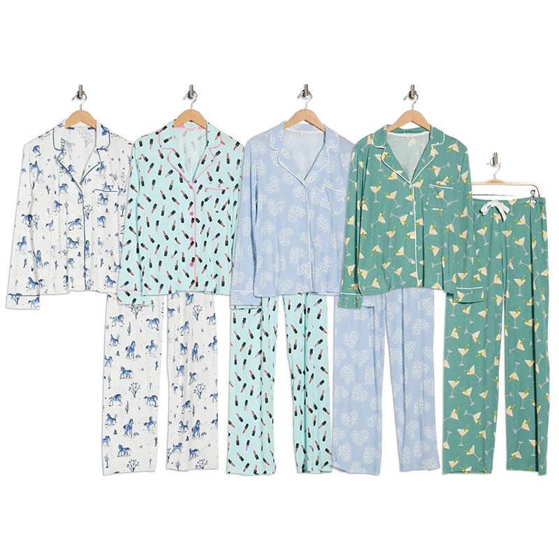 Bamboo Cotton Women's Sleepwear Organic Pyjamas Ladies Sustainable Loungewear Women Sets Custom Pajama Set Women Clothing