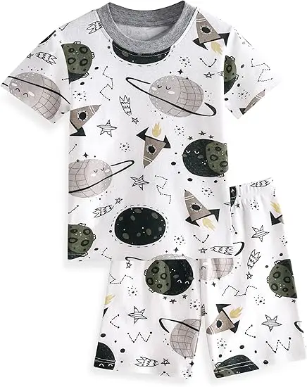 Bamboo-Fiber-Toddler-Baby-Boy-Pajamas-Summer-Short-Sleeve-Kids-Clothes-Snug-Fit-Pjs-Set
