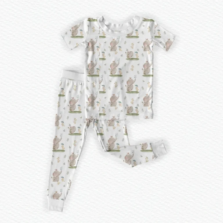 Bamboo-Short-Sleeve-Toddler-Kids-Pajama-Set-with-Cute-Elephant-Print-2-Piece-Set-for-Summer-Sleepwear