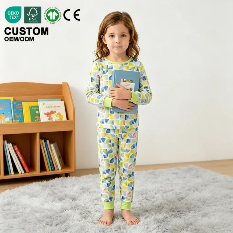 Bamboo Sleepwear for Kids Easy Wear Comfortable Toddler PJ Set Eco-Friendly Family Matching Lounge Wear Temperature Regulating