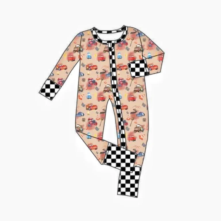 Bamboo-Spandex-Car-Pattern-Long-Sleeve-Footie-Newborn-Baby-Zipper-Sleepwear-for-Boys