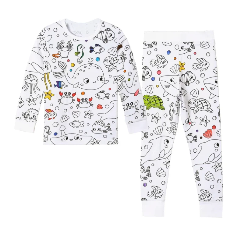 Bamboo-Spandex-Toddler-Cartoon-Graffiti-Pijama-Long-Sleeve-2pcs-Diy-Colouring-Pajama-Set-Baby-Hand-painted-Pyjama