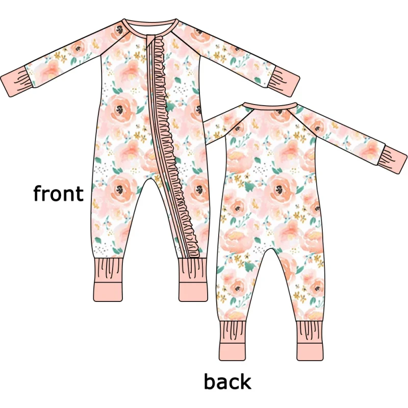 Bamboo Vicose Baby Sleep Rompers Organic Bamboo Baby Zippy Custom Bamboo Baby Pajamas Jumpsuit Toddler Zip Onesie