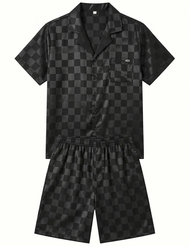 Basic Button down Classic Mens Sexy Pajamas Sleepwear