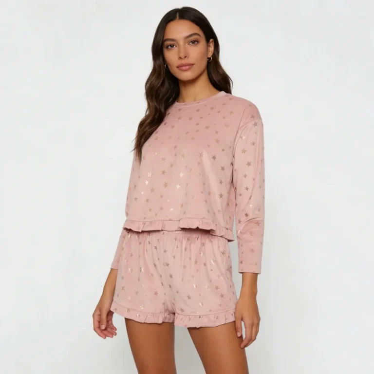 Beefey-High-Quality-Well-dressed-Soft-Cozy-Comfortable-Womens-Long-sleeve-and-Shorts-Pajamas-Sets-Two-pieces-Fleece-Nightwear