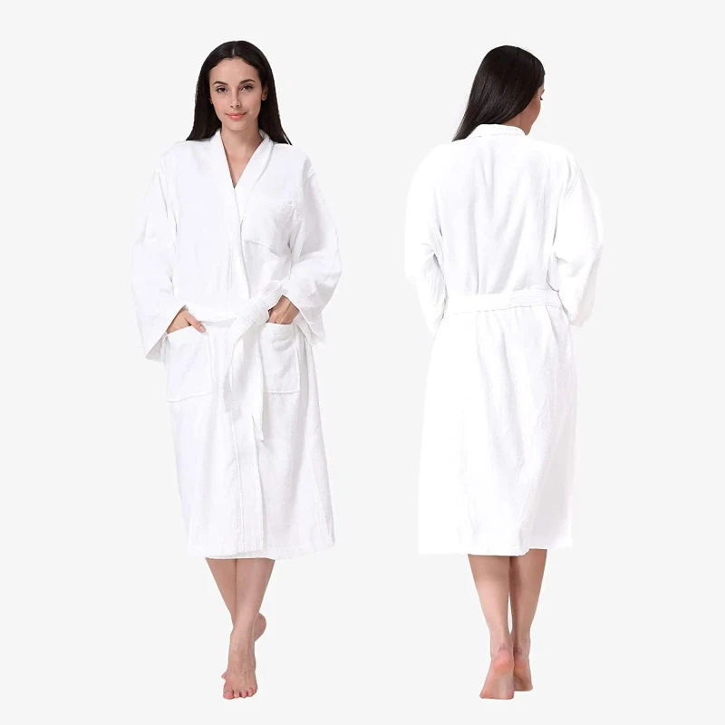 Best selling Cotton Adult Bathrobe Women's & Men's Terry Robe Plush Cotton Spa Kimono Towel Bathrobe